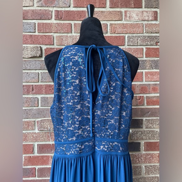 NW Woman Plus Size  16W Peacock Nude Blue  Gown Dress Sequins Sleeveless NWT - Picture 7 of 13